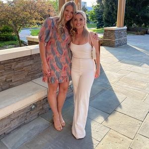 Lovers and friends Bridal jumpsuit with pearl belt